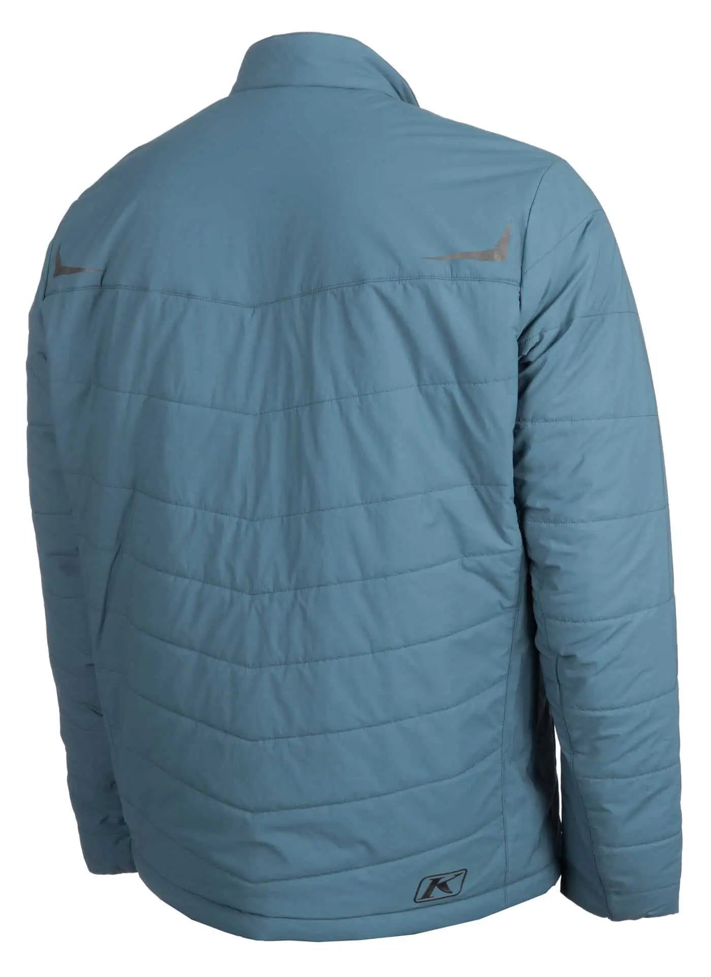 back view of petrol blue Klim Override Jacket