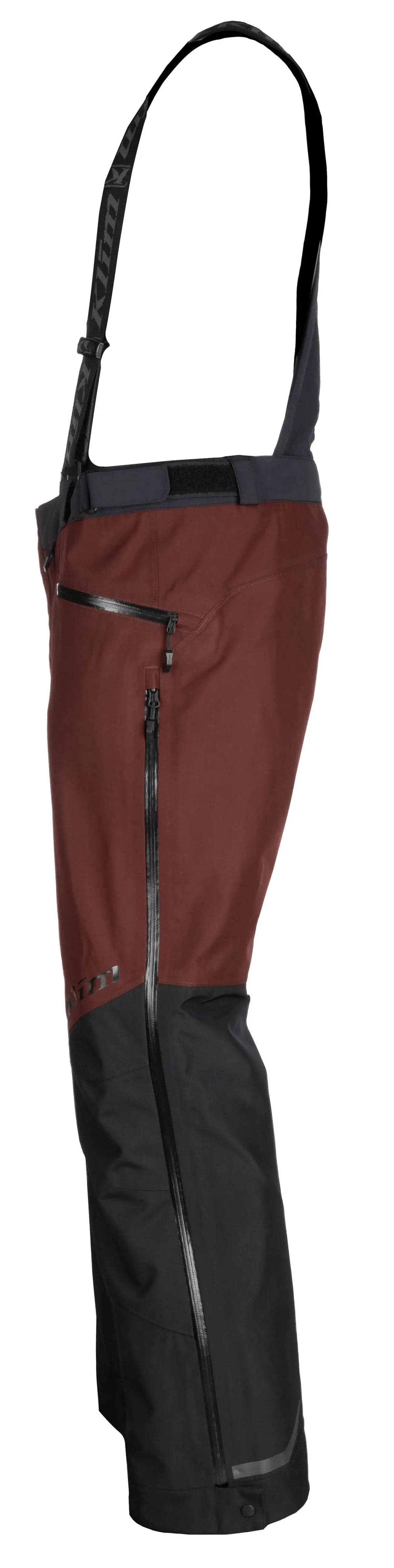 side view of Bitter Chocolate - Black Klim PowerXross Pant