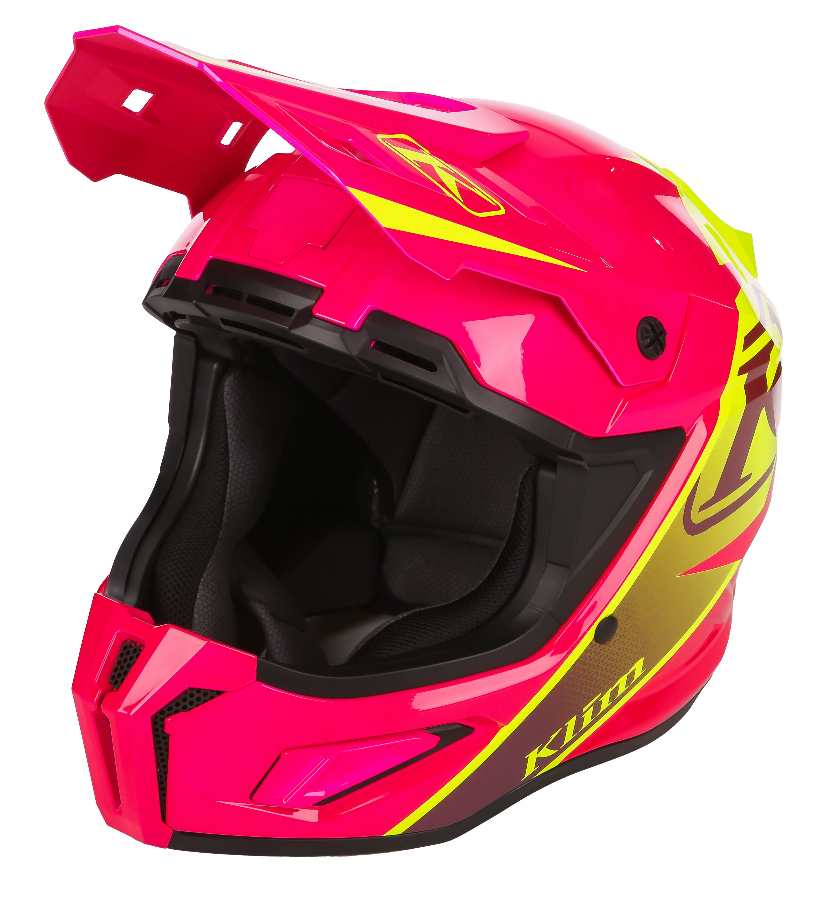 Klim T1 Freeride ECE Snowmobile Helmet in Descent Pink Glow