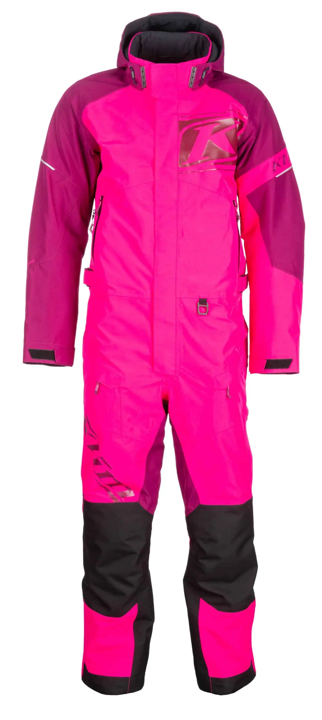 pink glo and magenta purple Klim Terrain One-Piece Monosuit