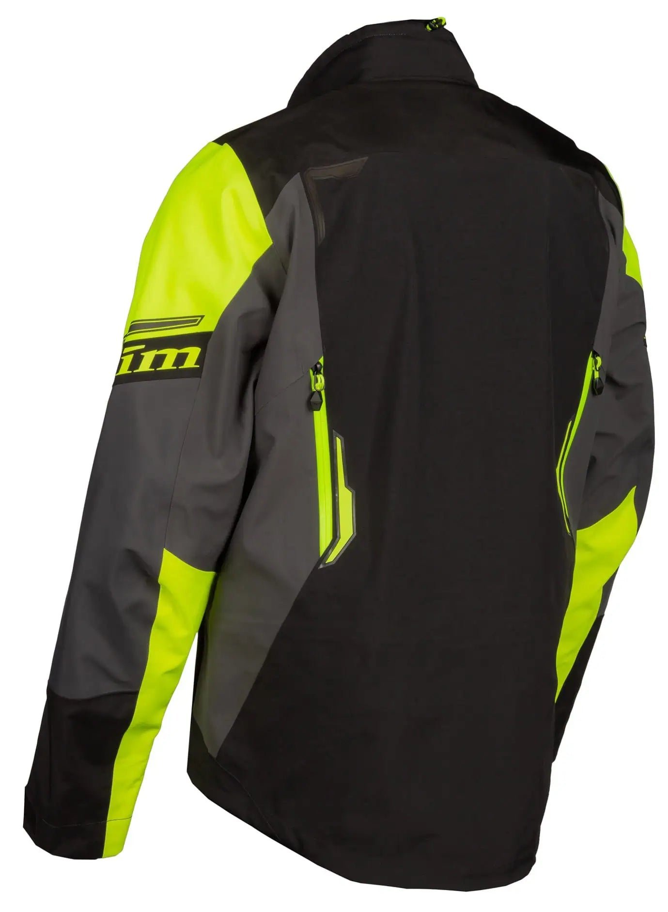 black hi vis Klim Valdez Jacket