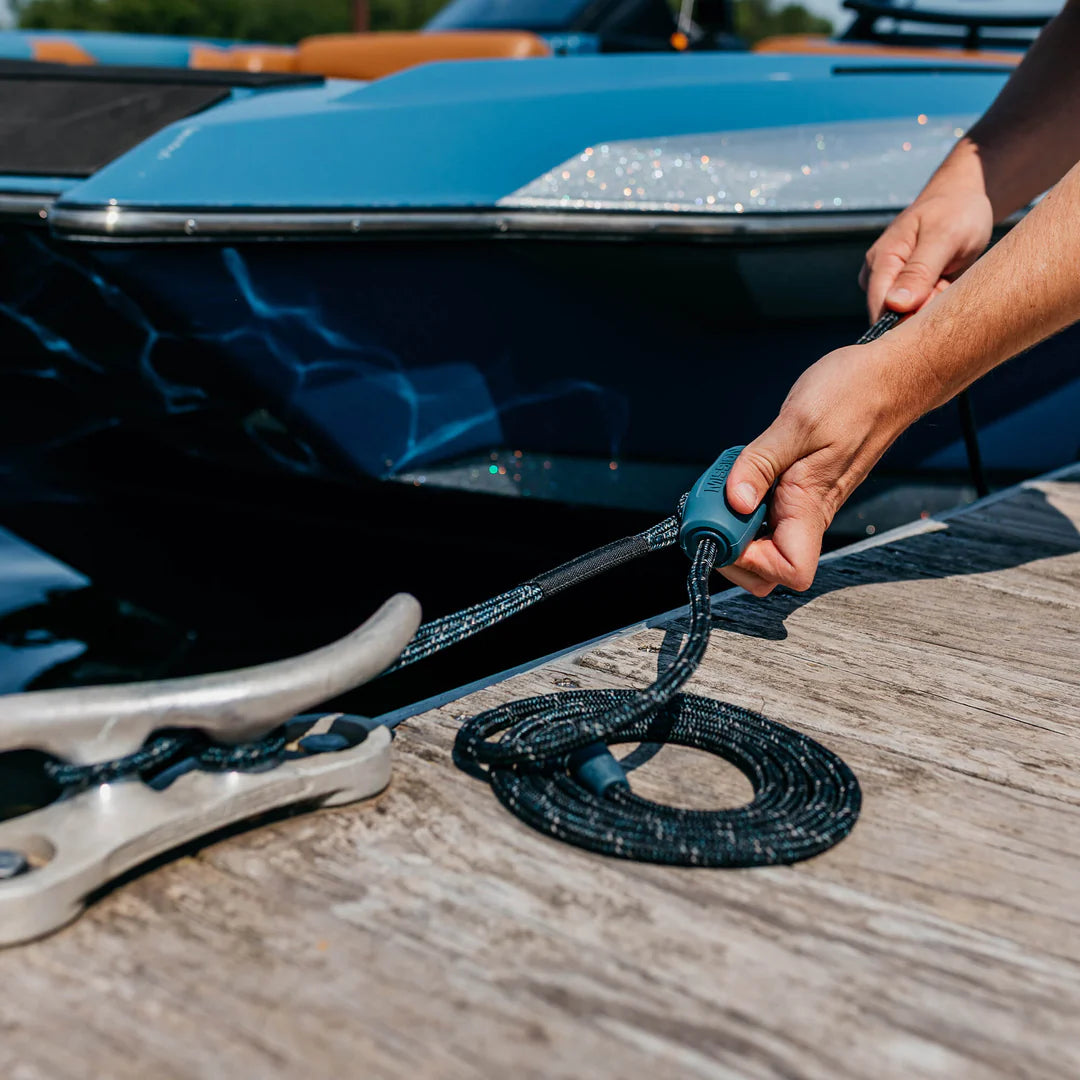 tightening the Mission Dreadknot Dock Line with Slide-Lock