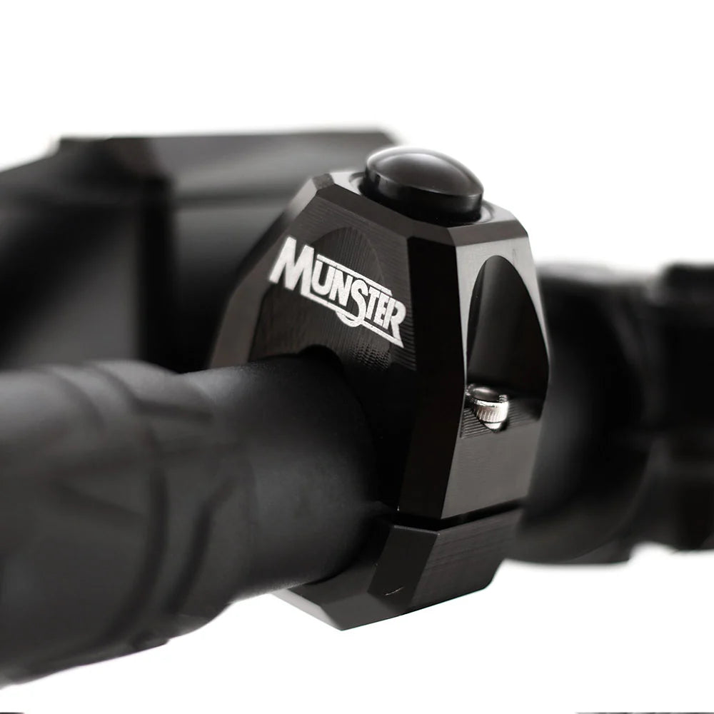 view of installed Munster Reverse Switch on handlebars