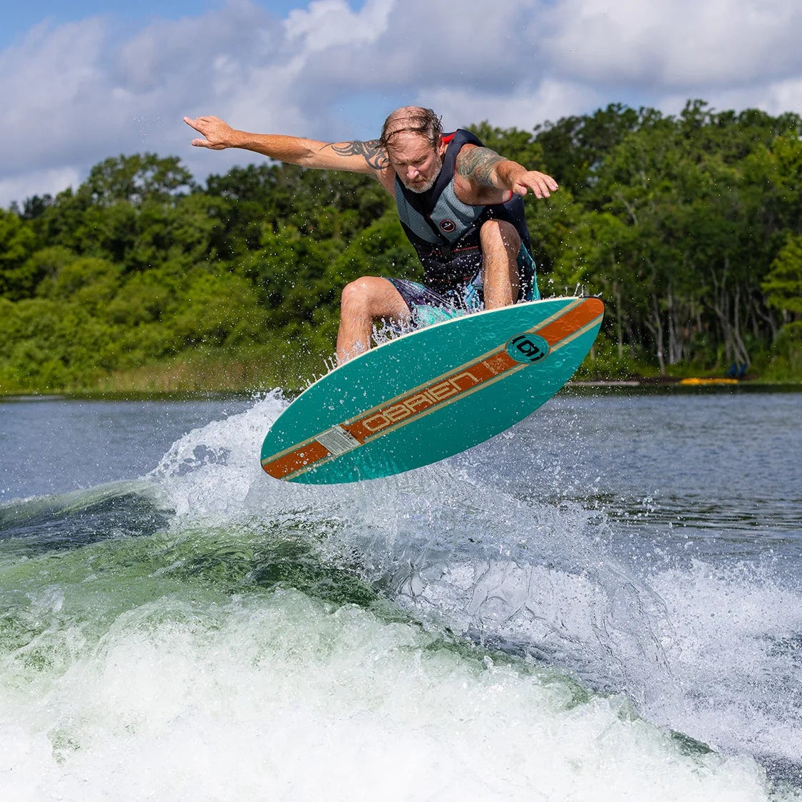 man riding the O'Brien Havana Wakesurfer board