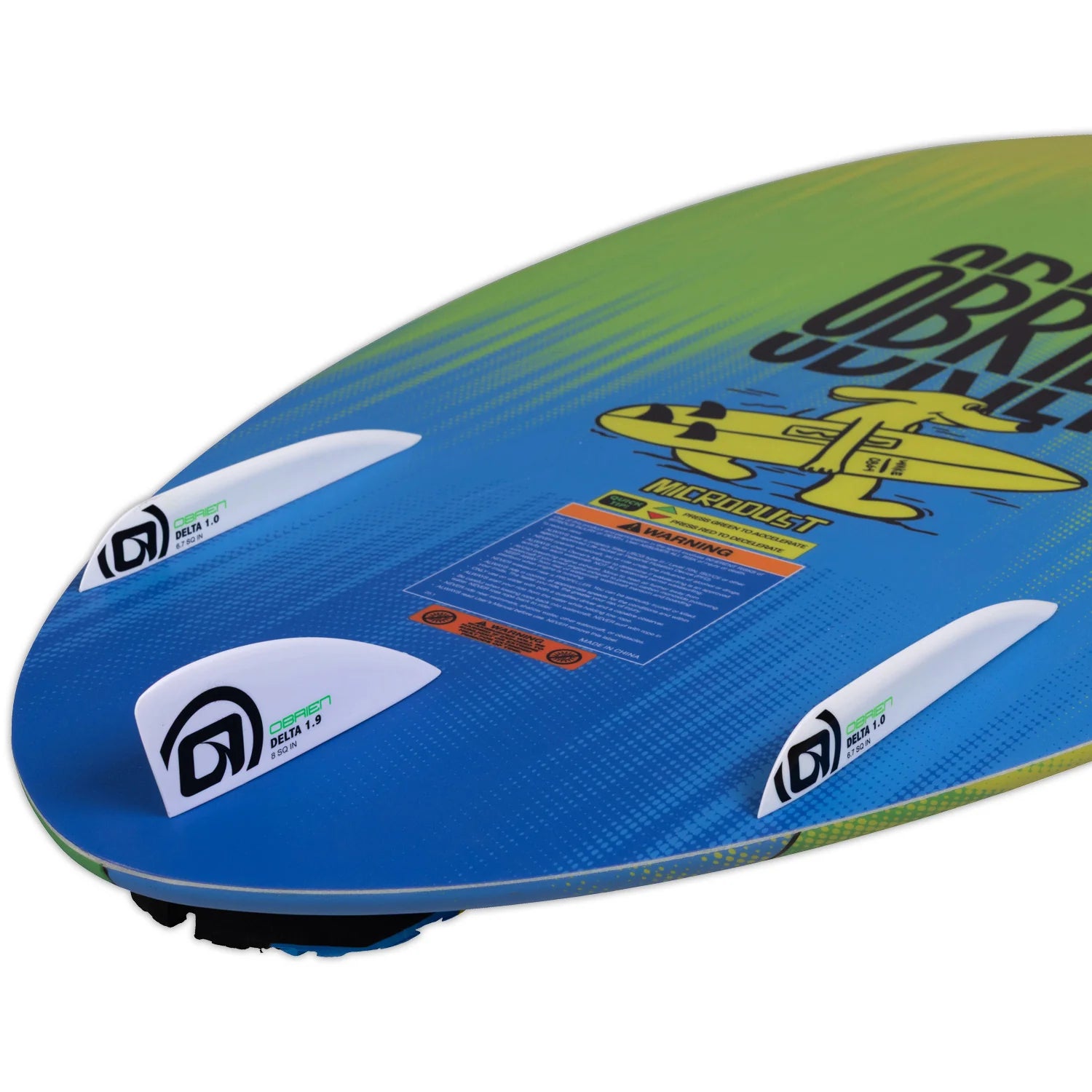 fin details on the O'Brien Microdust Wakesurfer