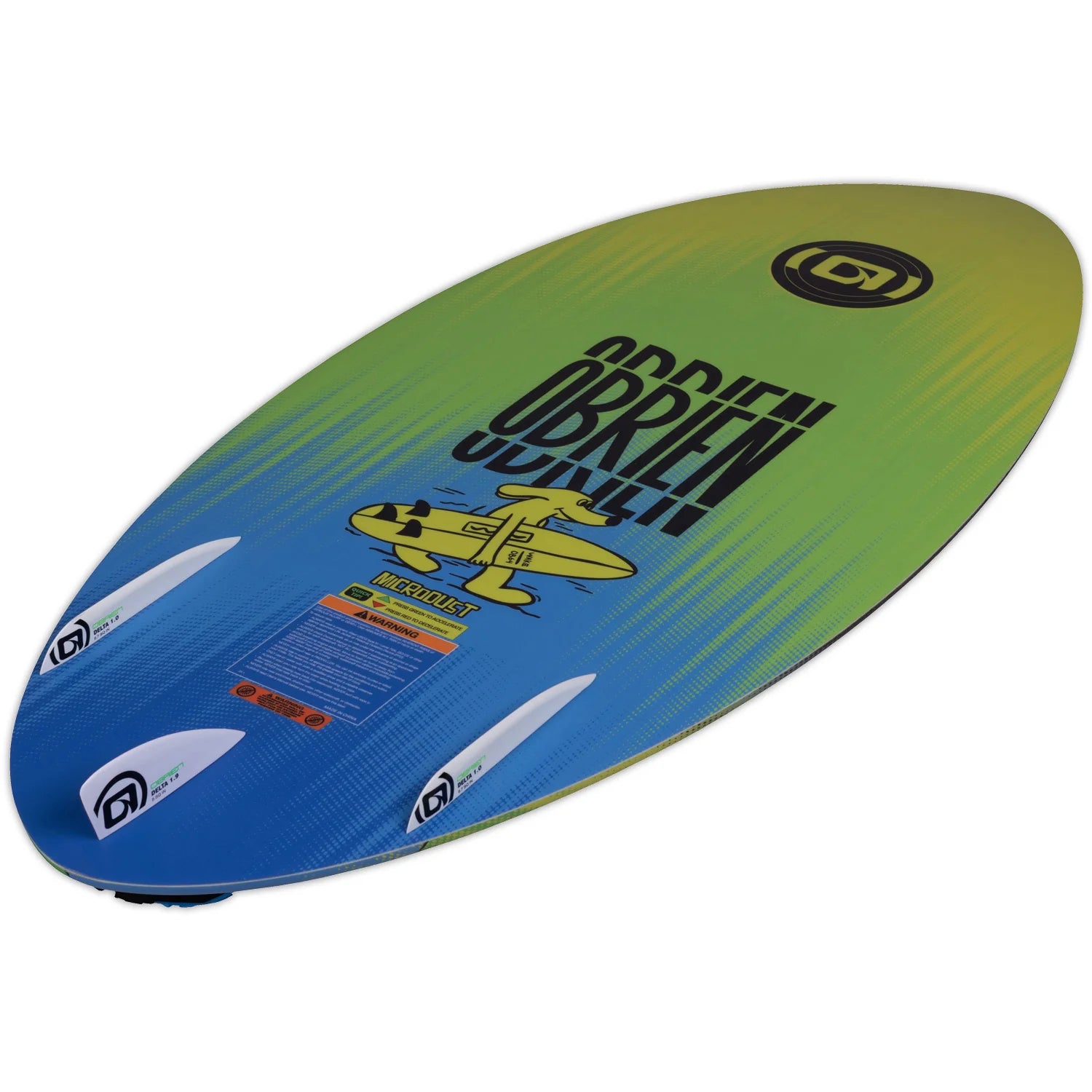 underside of the O'Brien Microdust Wakesurfer