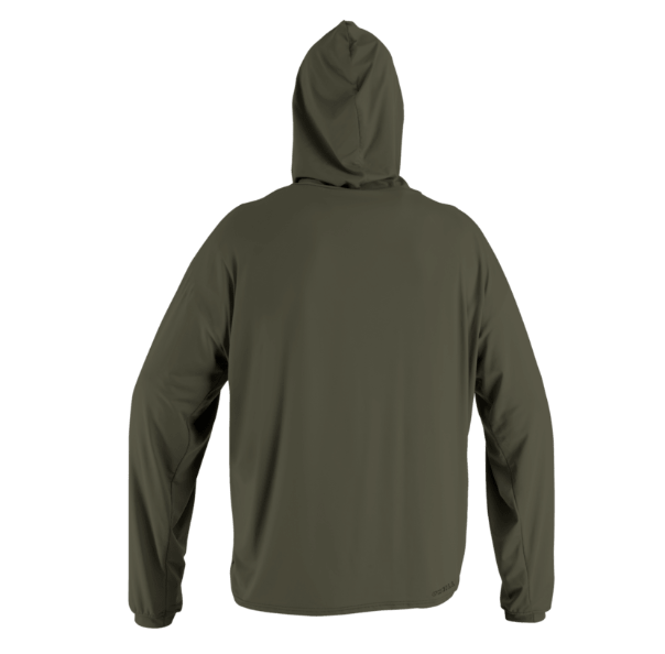 back view of army green O'Neill Men's 24-7 Traveler Hoodie
