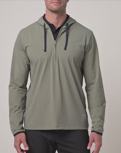 "dark olive" TravisMathew Hero Hour Tech Hoodie 