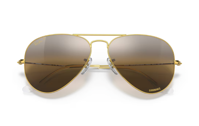 Ray-Ban Aviator Large Metal Sunglasses - Legend Gold Frame with Polarized Brown Lens