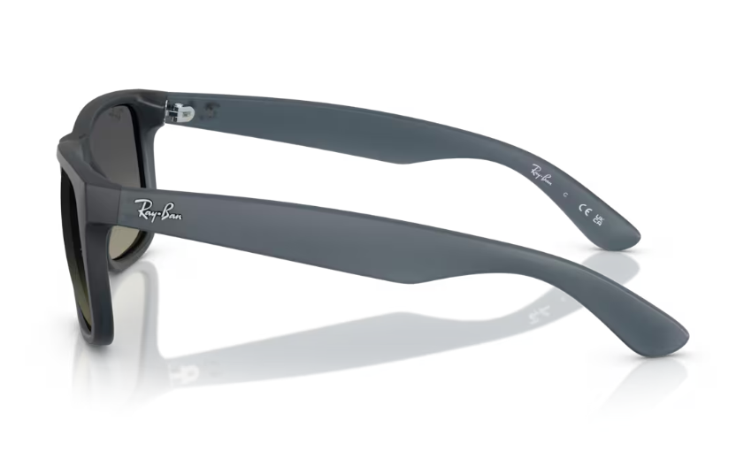 Ray-Ban Justin Sunglasses - Rubber Blue Frame With Grey Lens