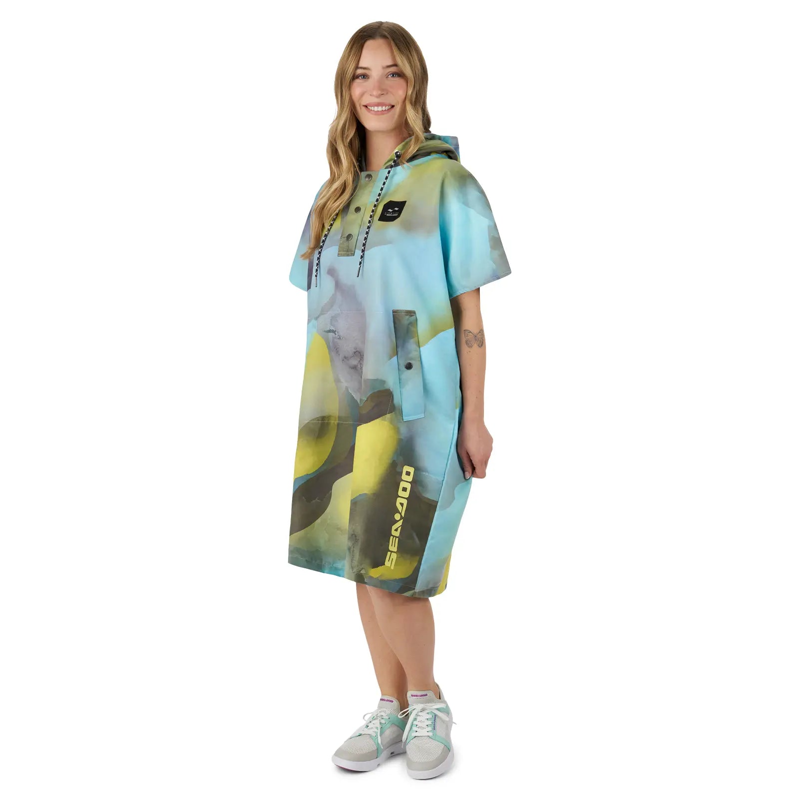 Hi Vis Yellow Sea-Doo Quick-Dry Poncho By Slowtide