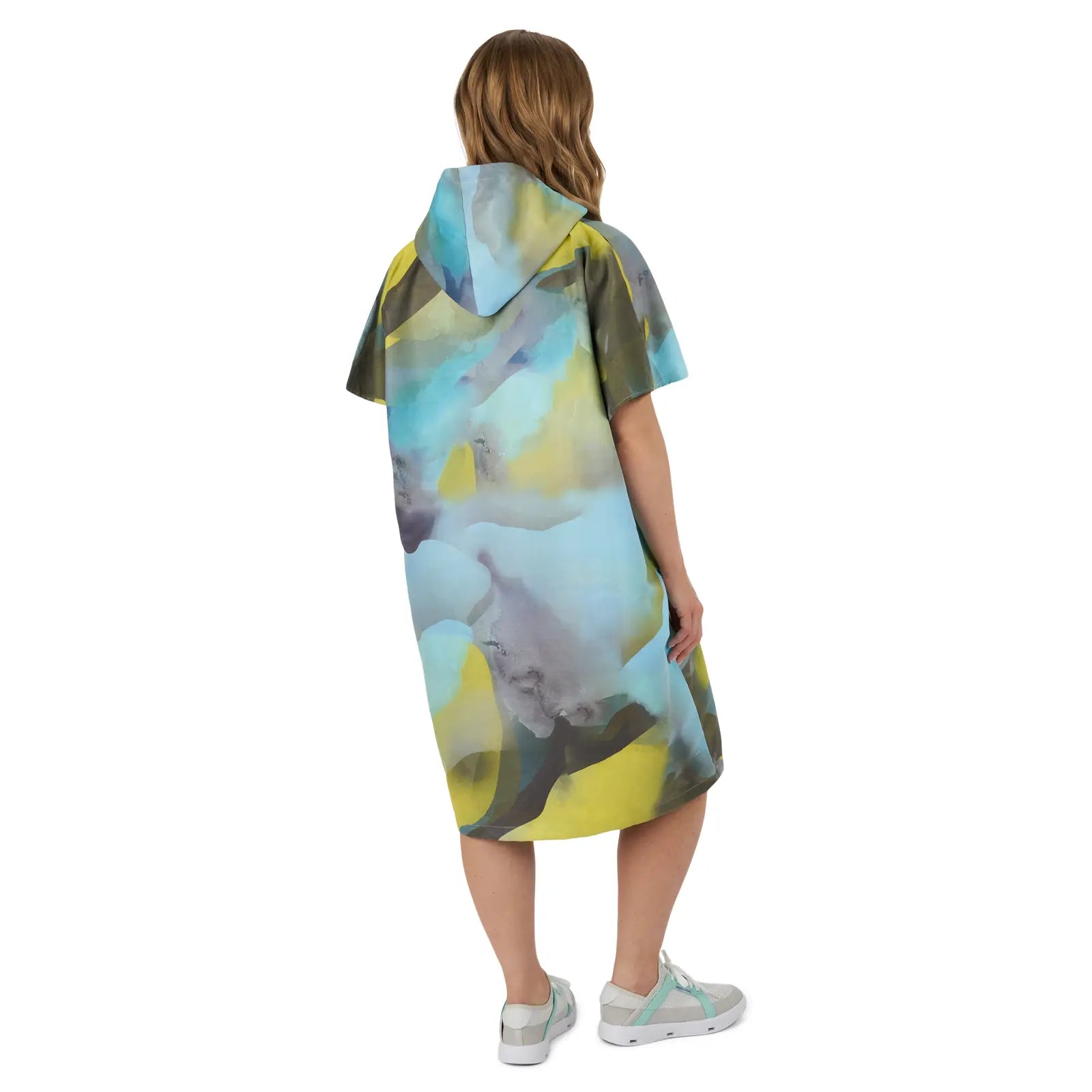 Hi Vis Yellow Sea-Doo Quick-Dry Poncho By Slowtide back view