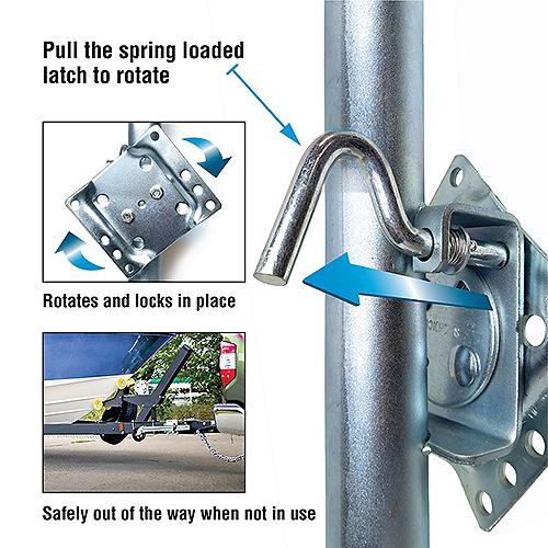 details about the Seachoice 1500 lb Fold Up Trailer Jack with Wheel for Boat and Utility Trailers