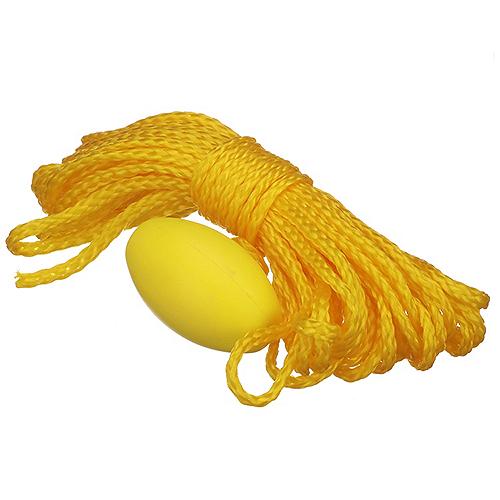 Yellow ball with a rope on a white background Seachoice 45431 Bailer Safety Kit