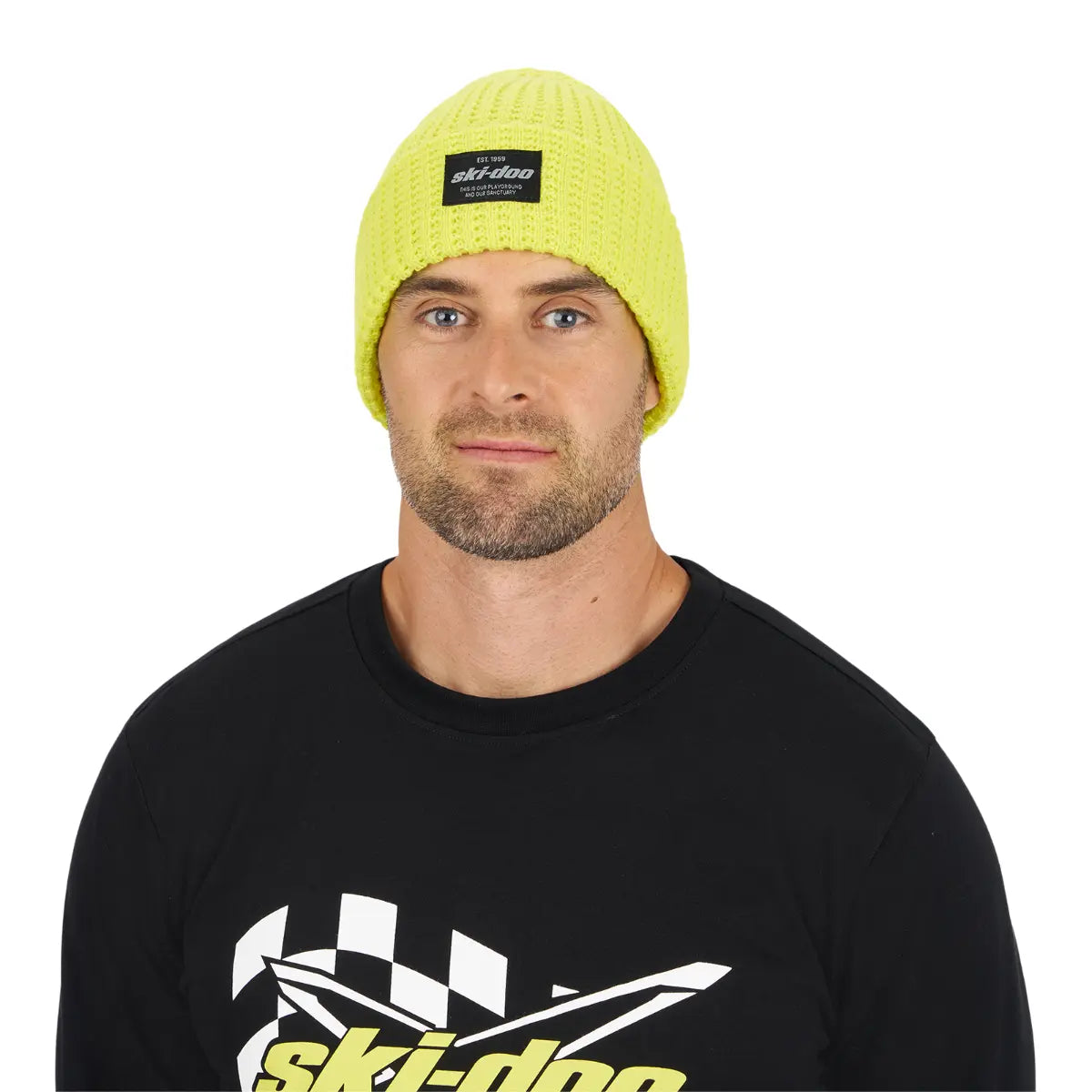 hi-vis yellow Ski-Doo Chunky Beanie