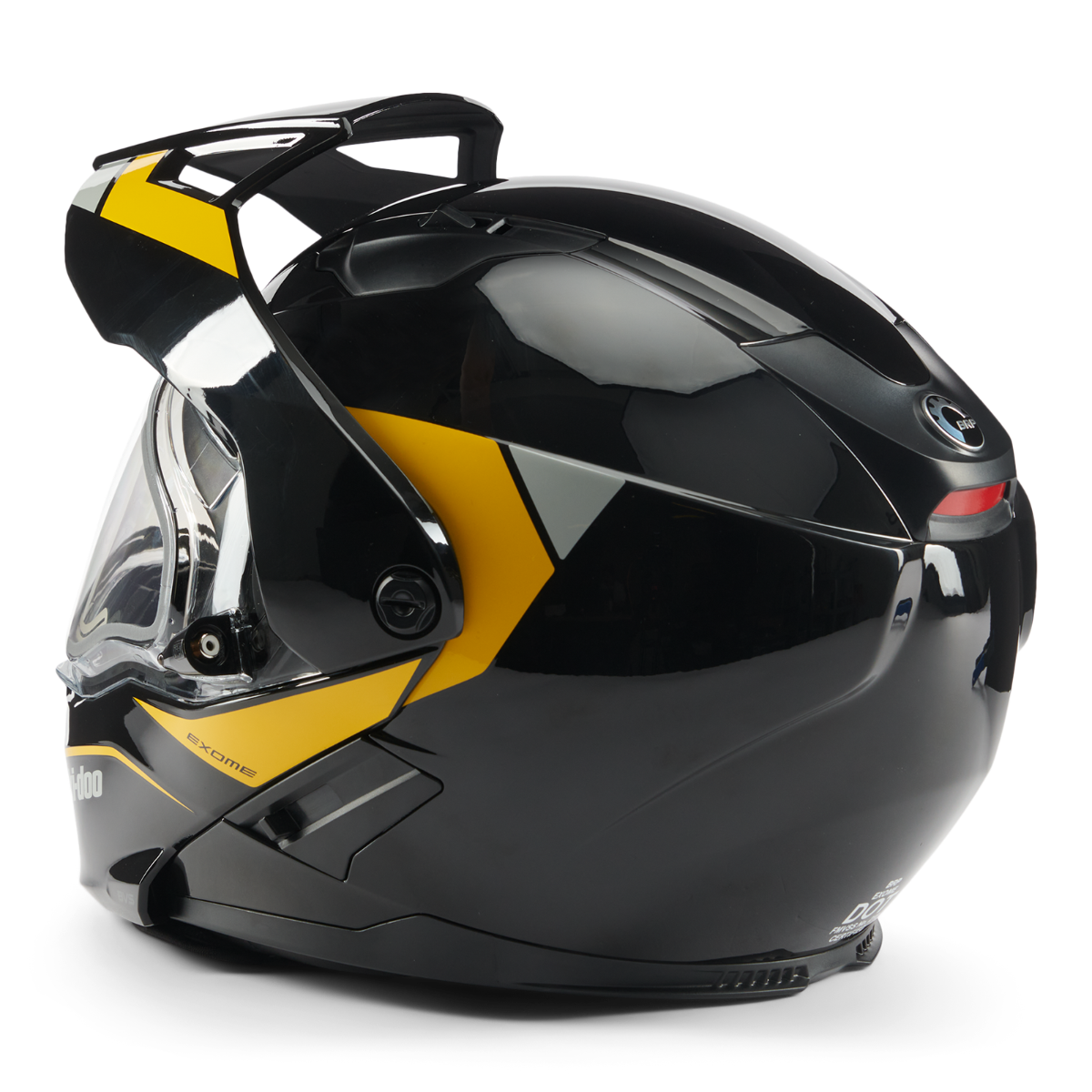 Ski-Doo Exome Sport Radiant Helmet in Yellow, back view