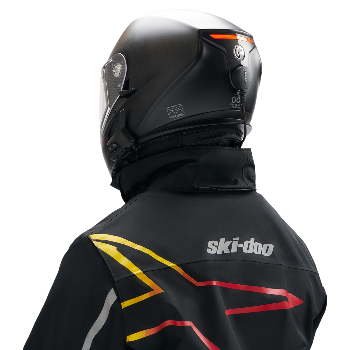 Ski-Doo Oxygen Flow Carbon Helmet - black, back view