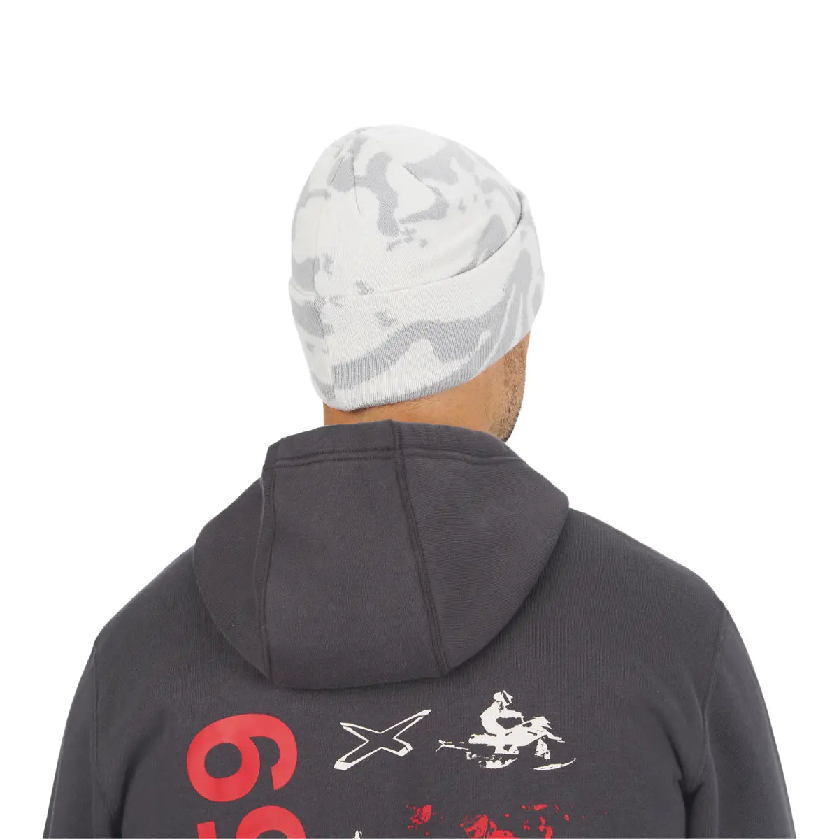 back view of Ski-Doo Unisex Landing Beanie in magnesium