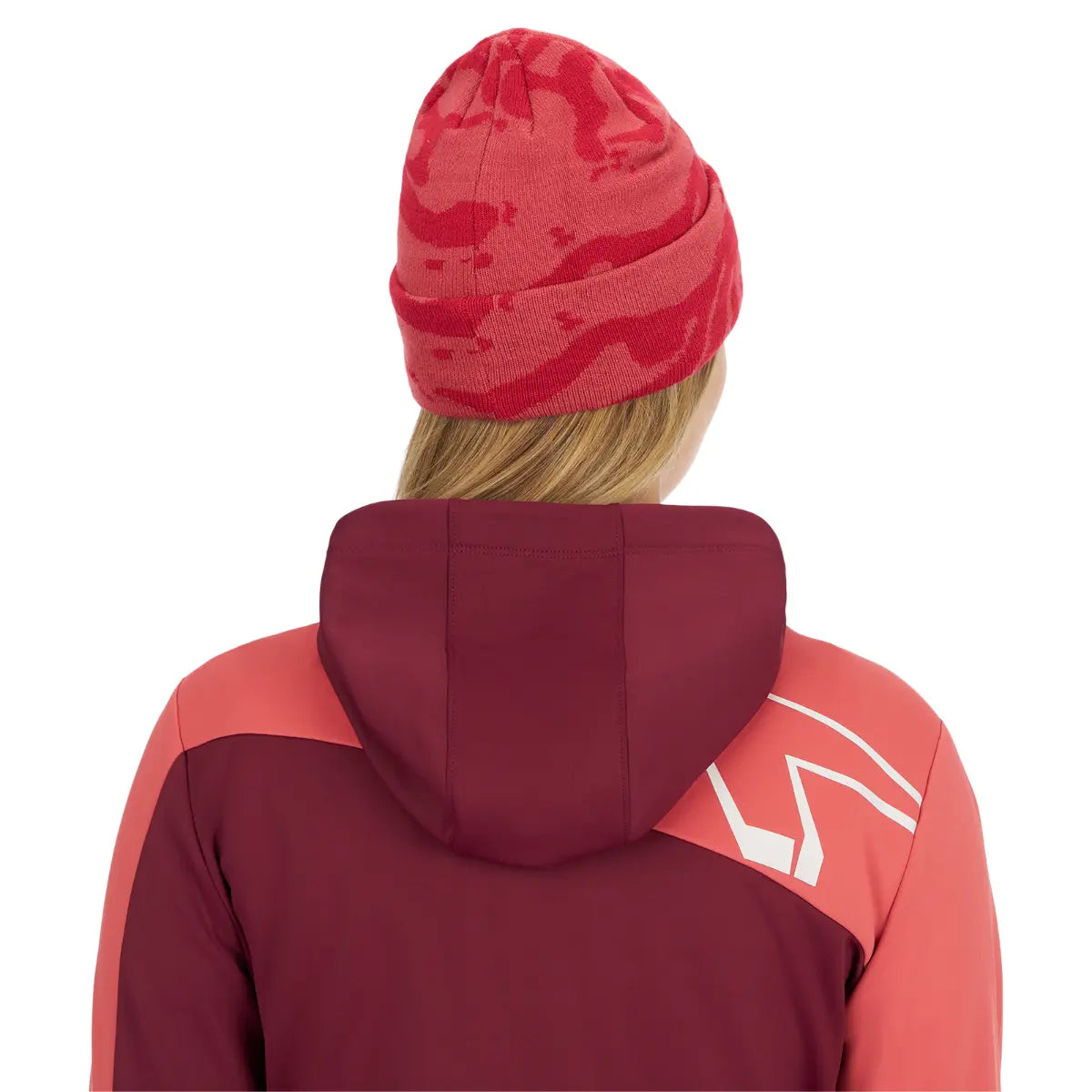 back view of Ski-Doo Unisex Landing Beanie in pink