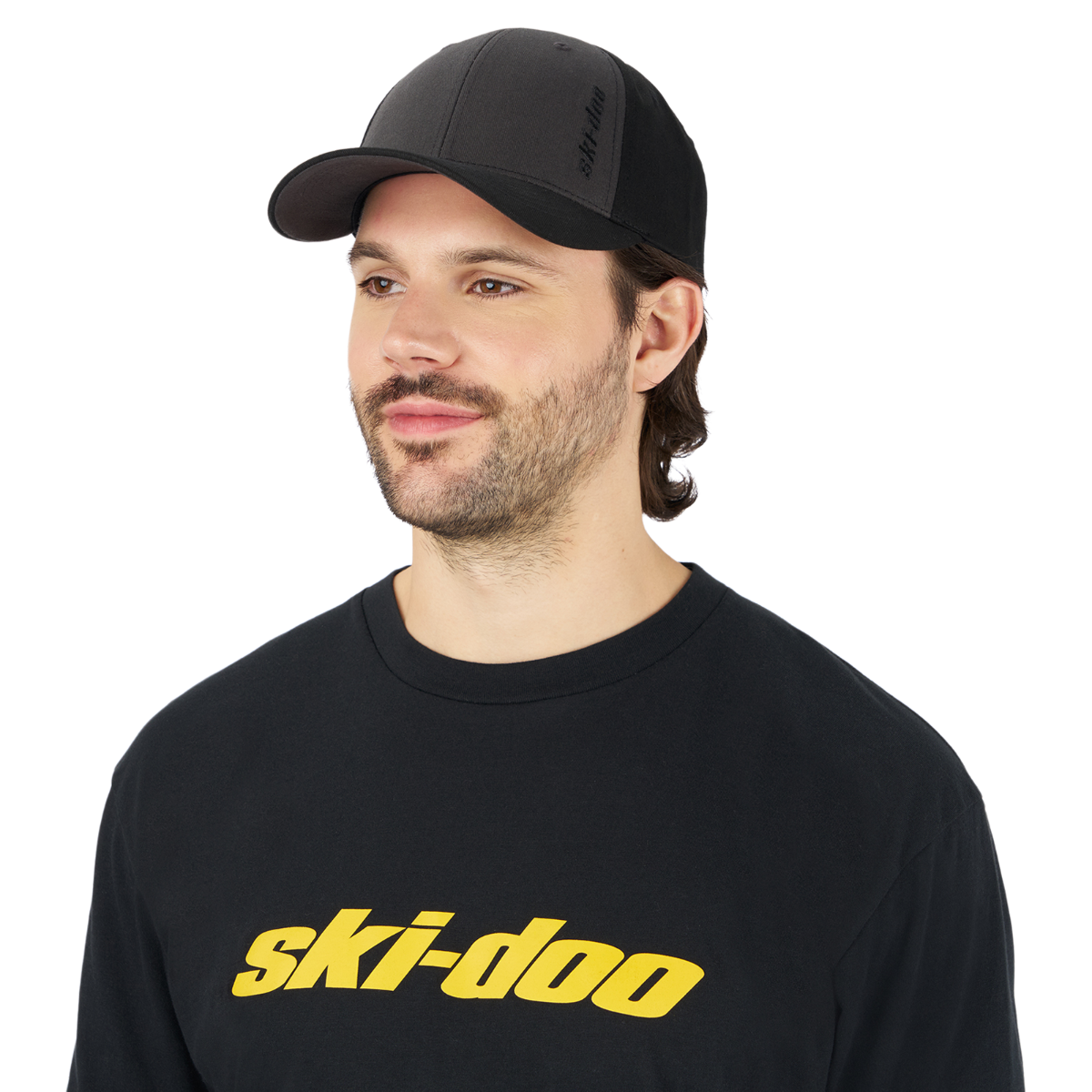 Ski-Doo Vertical Curved Cap in charcoal grey