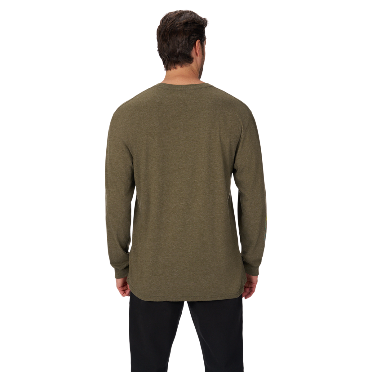 Ski-Doo X-Team Edition Long Sleeve Tee in olive, back view