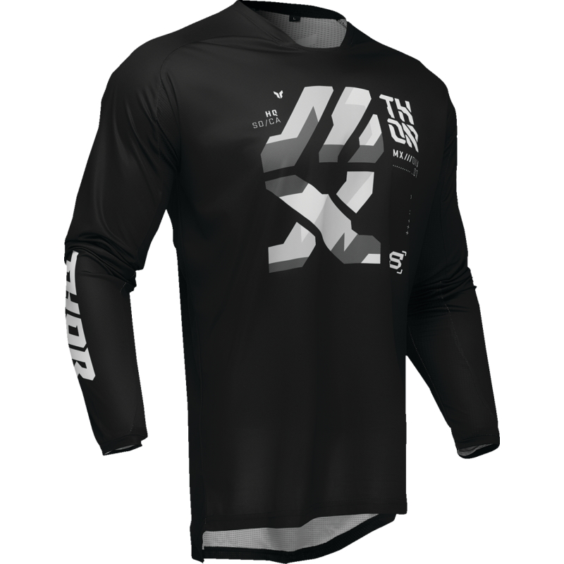 front view of Thor Launchmode Brave Jersey in black/grey