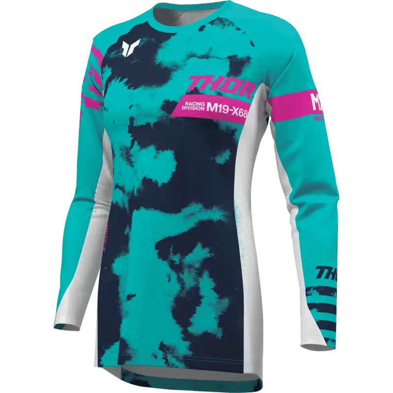 white/aqua Thor Women's Launchmode Bleach Jersey