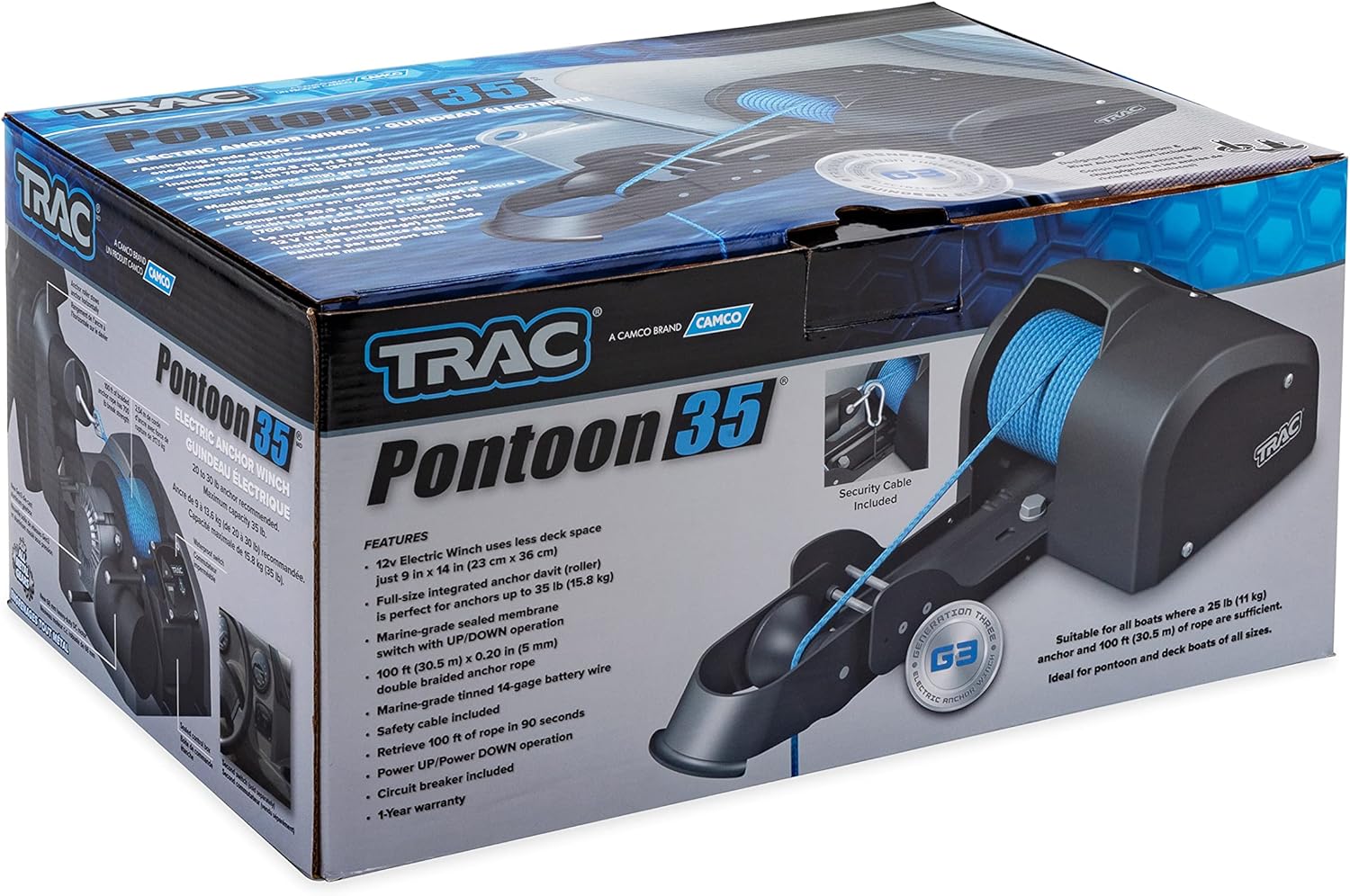 Trac Outdoors Pontoon Electric Anchor Winch