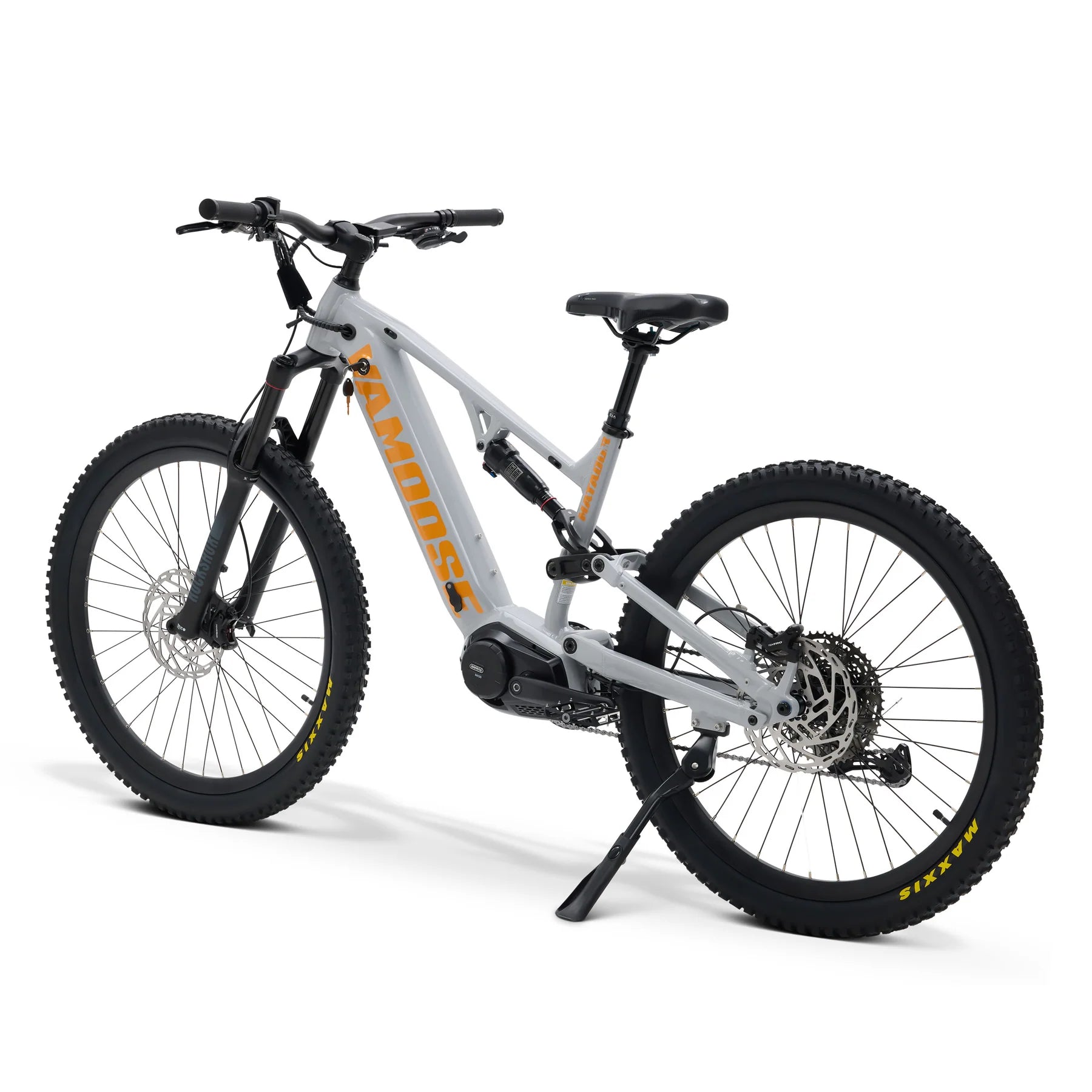clay grey and orange Vamoose Matador FS Downhill E-Bike