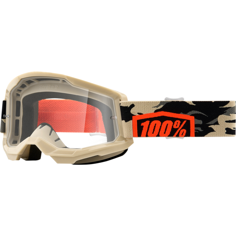 100% Strata 2 Kombat Dirtbike Goggle - Clear Lens