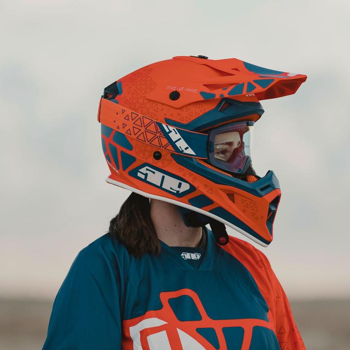 509 Tactical Offroad Snowmobile Helmet - Orange Hextant